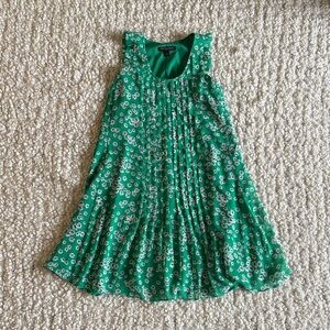 Banana Republic Green Floral Pleated Dress